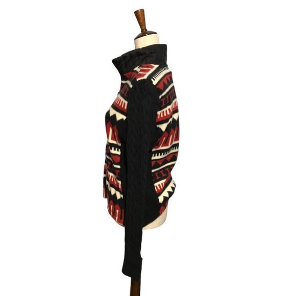 Lauren Ralph Aztec Fleece Cable Knit Zip Jacket Small - Picture 3 of 7